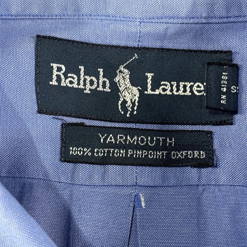 Camisa de vestir Ralph Lauren Yarmouth para hombre azul manga larga con botones talla 16,5/33 Foto 2 de 4