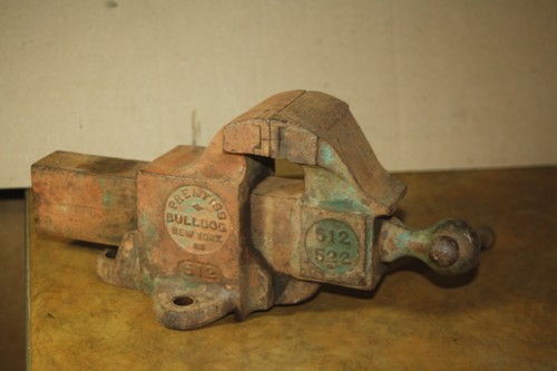 Vintage Prentiss Bulldog 512 522 Bench Vise 3” Jaws 4 1/4” Opening - Fixed Base