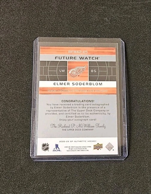 Elmer Soderblom 2022 SP AUTÊNTICO RELÓGIO RETRÔ FUTURO AUTOGRAFADO CARTÃO NOVATO - Imagem 2 de 2