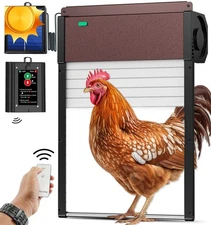 Automatic-Chicken-Coop-Door-Solar-Powered Auto Chicken Door Remote Light Sensor