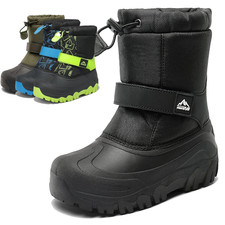 Kids Boy Girl Waterproof Cold Weather Snow Boots Fur Lined Outdoor Boots
