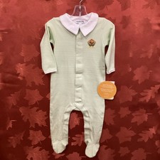 Light Green, One Piece or PJs, Thanksgiving w/Turkey, 6 mths