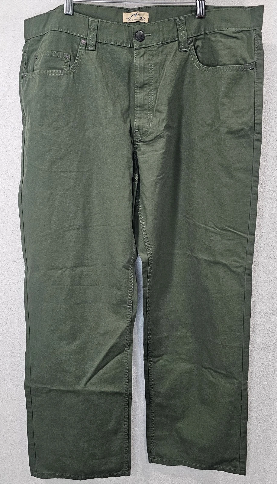 Blue Mountain Men's Canvas Relaxed Fit 5 Pocket Pants Men 40 X 32 NWT Green