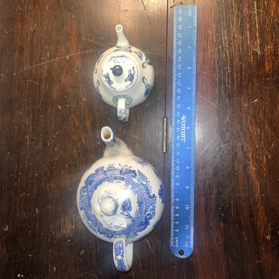 2 bules azuis brancos com tampas - Imagem 2 de 4