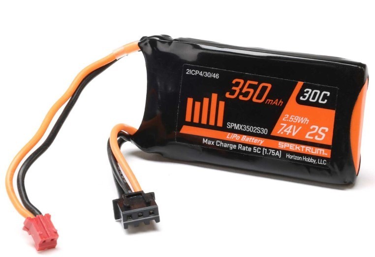 Spektrum RC 2S LiPo 30C Battery Pack (7.4V/350mAh) w/PH2.0 Connector For SCX24