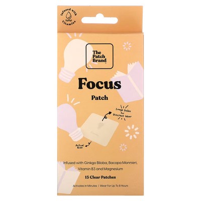The Patch Brand Focus Patch 15 Clear Plasters 15 Clear Plasters Brain Health