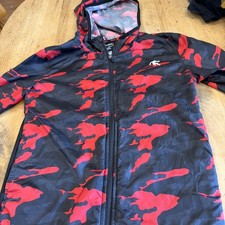 And1 Hoodie Jacket Red Black Camo Basketball Full Zip Vented Youth M Med Sz 8