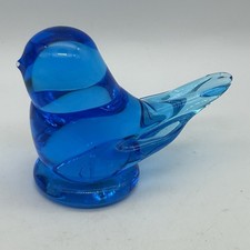 Vintage Bluebird Of Happiness Signed Leo Ward Terra Studios Blue Bird Glass 1998