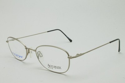 Vintage Marchon Flexon Accuflex 400 Gebürstete Chrome Brille Größe: 48-19-135