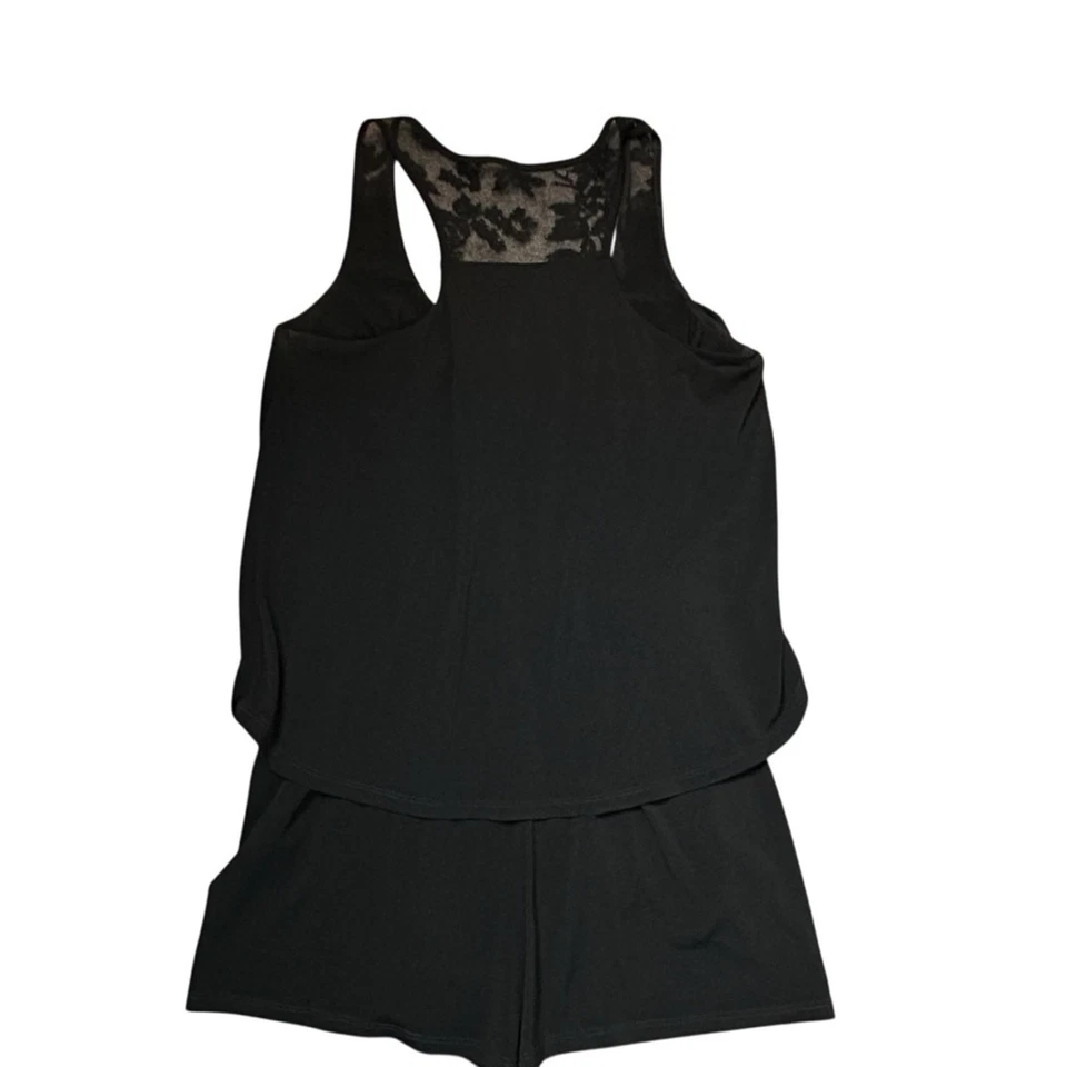 Mameluco BCBGeneration para mujer talla S negro encaje sin mangas superposición delicado elástico polietileno Foto 3 de 4
