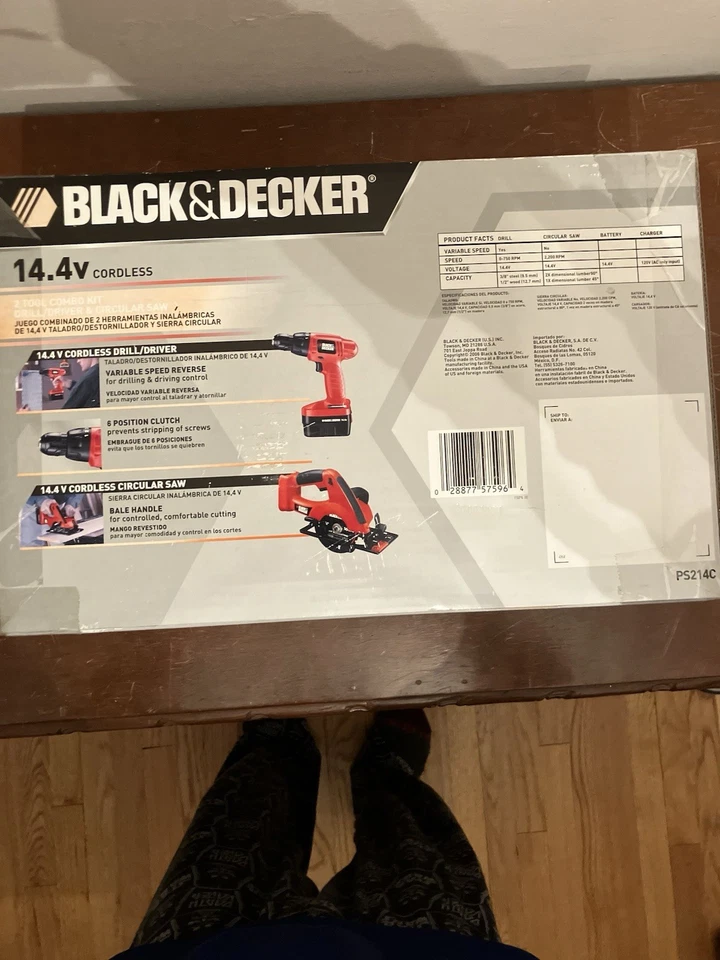  Black & Decker PS214C - 14.4V 2 Piece Tool Combo- Cordless Drill & Circular Saw - Image 2 of 4