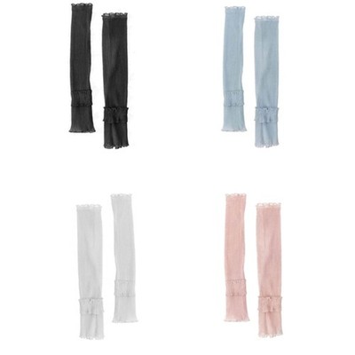 Fashionable Ruffle Design Lightweight Arm Sleeves for Summer Open Air Exercises