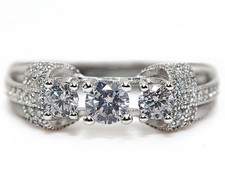 1CT Treated White Sapphire 925 Solid Genuine Sterling Silver Ring Sz 6 MB5-2