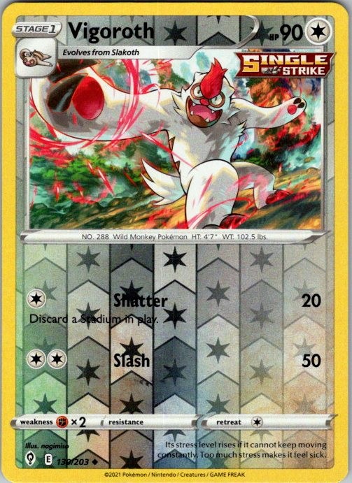 Vigoroth 130/203 Uncommon Evolving Skies Pokemon Reverse Holo Near Mint