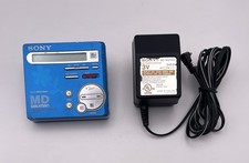 Sony Minidisc MZ-R70 Blue Walkman Recorder W/ Power Supply Working PLS READ
