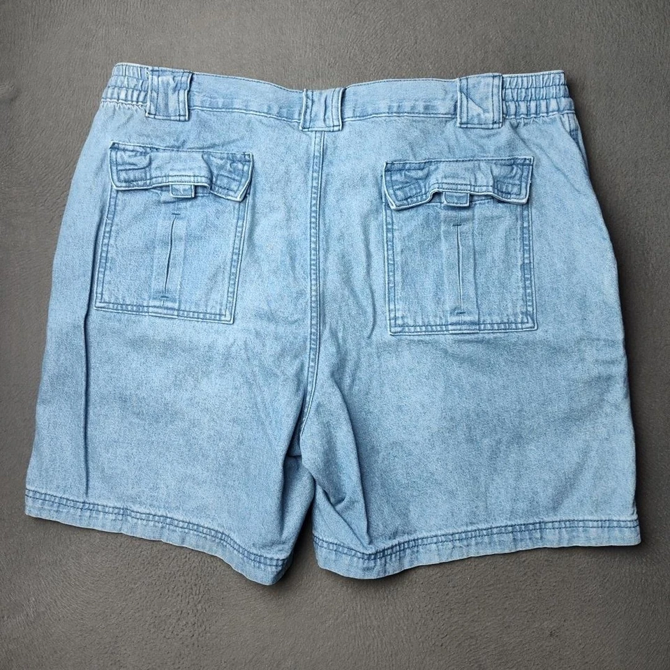 复古 St Johns Bay 短裤男式 36 轻 6.5 英寸工装口袋弹性腰 Y2k — 第 3/4 张图片