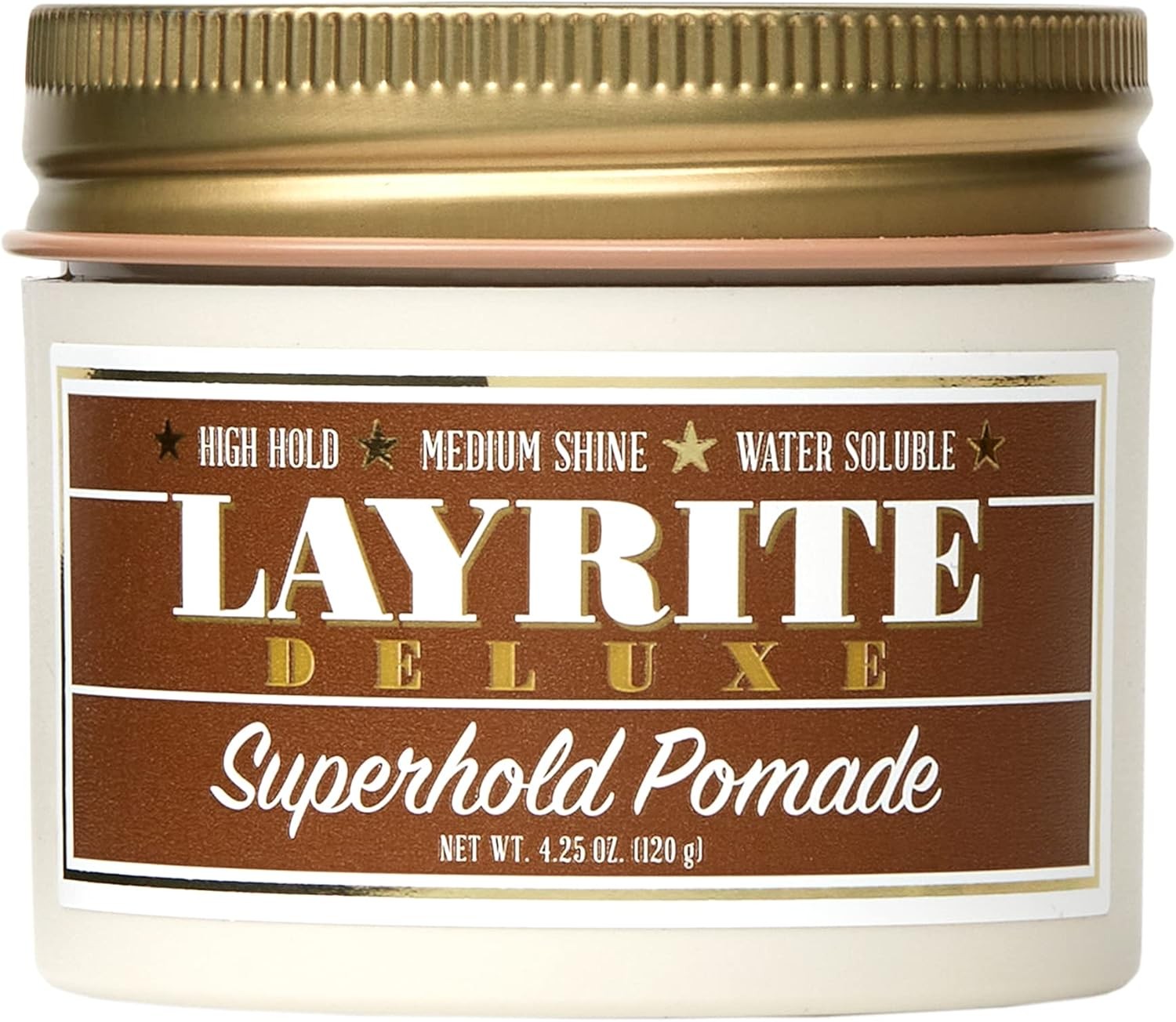 Layrite Superhold Pomade 120g | High Hold | Water Soluble | 120 g (Pack of 1)
