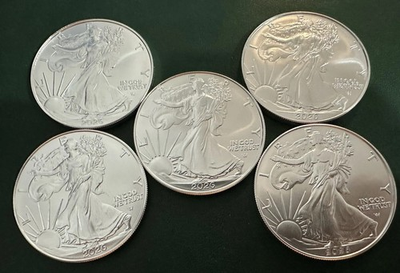 #ad Lot of 5 2026 $1 American Silver Eagle 1 oz $479.99