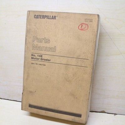 CAT Caterpillar 14E Motor Grader Parts Manual Book 12K Series catalog spare list