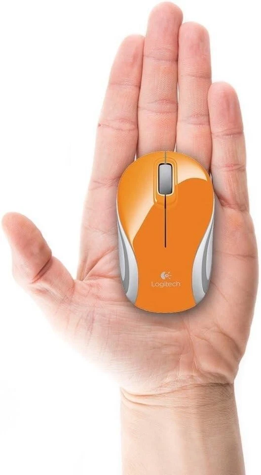 Logitech - M187 Mini Wireless Optical Ambidextrous Mouse - Orange - Image 3 of 4
