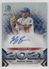 2021 Bowman Draft Class of 2021 Auto 86/250 Maddux Bruns #C21-MB Auto c9i