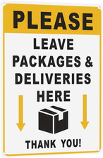 Vintage Rustic Metal Sign 8X12 Inch - Please Leave Packages  Deliveries Here,Th