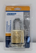 Schlage 43 Series Brass Commercial Heavy-Duty Padlock, 1.5-inch