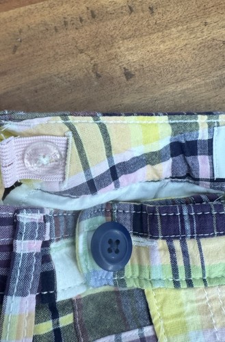 Old Navy Patchwork Shorts Long Bermuda Vintage Y2k Plaid Madras Cotton Preppy 6 - Picture 6 of 8