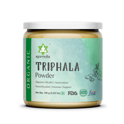 TRIPHALA POWDER 100% Natural Raw, Gluten Free, USDA Certified Organic   5.29 Oz