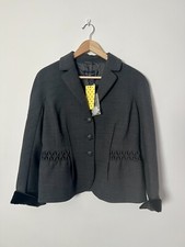 Luisa Spagnoli Women Blazer Jacket Polyester Wool Elegant Grey Size It 46/m