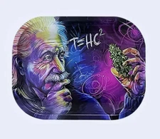 Creative Pattern Physical Scientist Thinking at Bud, Rolling Tobacco Metal Tray