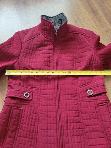Gallery Quilted Jacket Pockets Full Zip Red Burgundy Medium - Picture 5 of 7