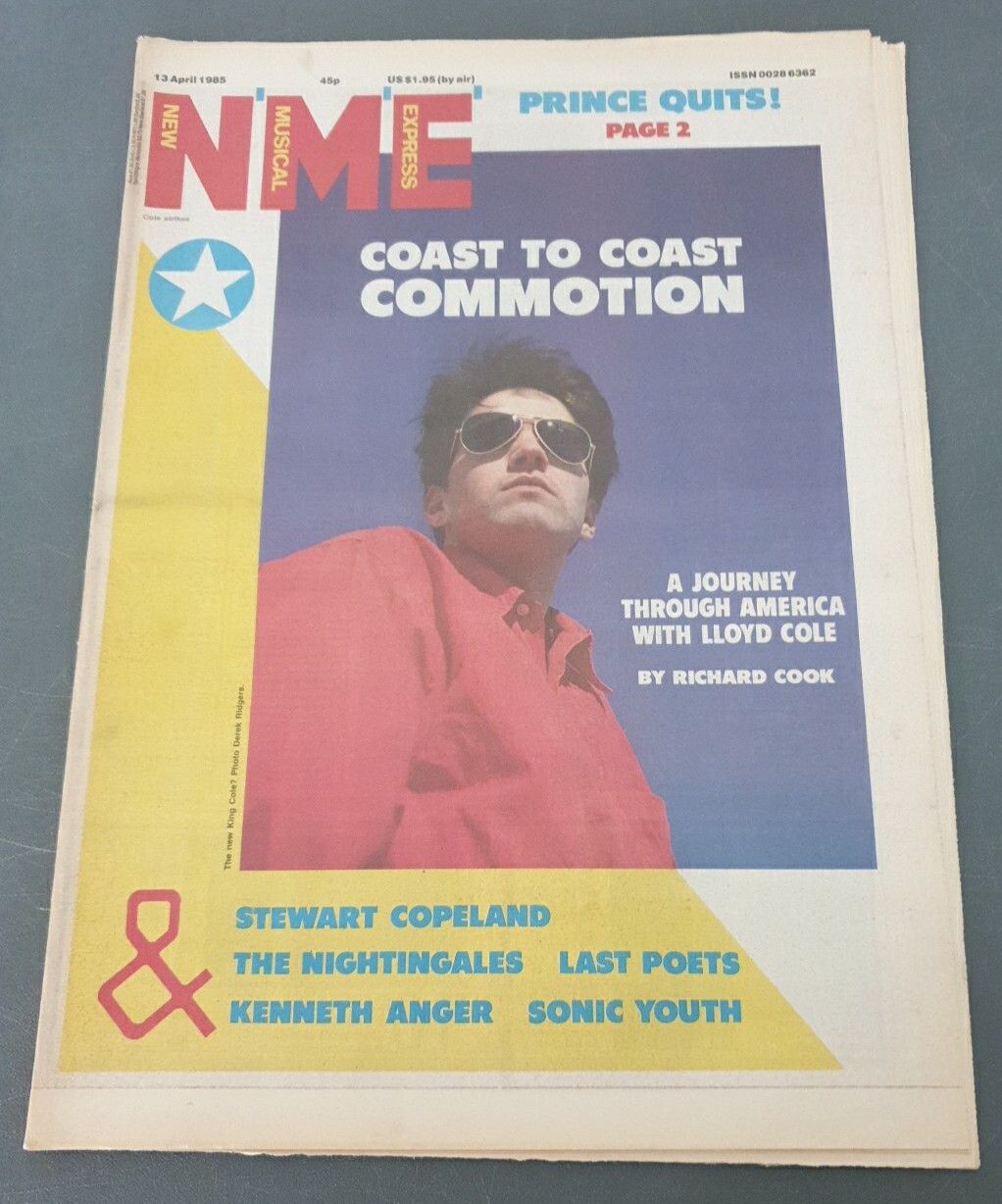 NEW MUSICAL EXPRESS NME MAGAZINE 13 APRIL 1985 LLOYD COLE