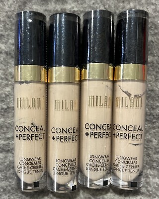 MILANI CONCEAL + PERFECT LONGWEAR CONCEALER 115 LIGHT NUDE .17 oz - 4 Pack
