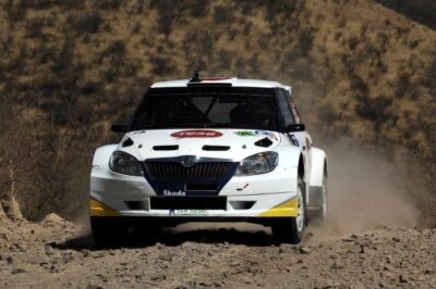 Karl Kruuda (EST) Skoda Fabia S2000 on the shakedown stage 2011 WRC Old Photo