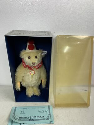 STEIFF TEDDY CLOWN REPLICA BEAR 1926 0170/32 -COA- SIGNED & DATED