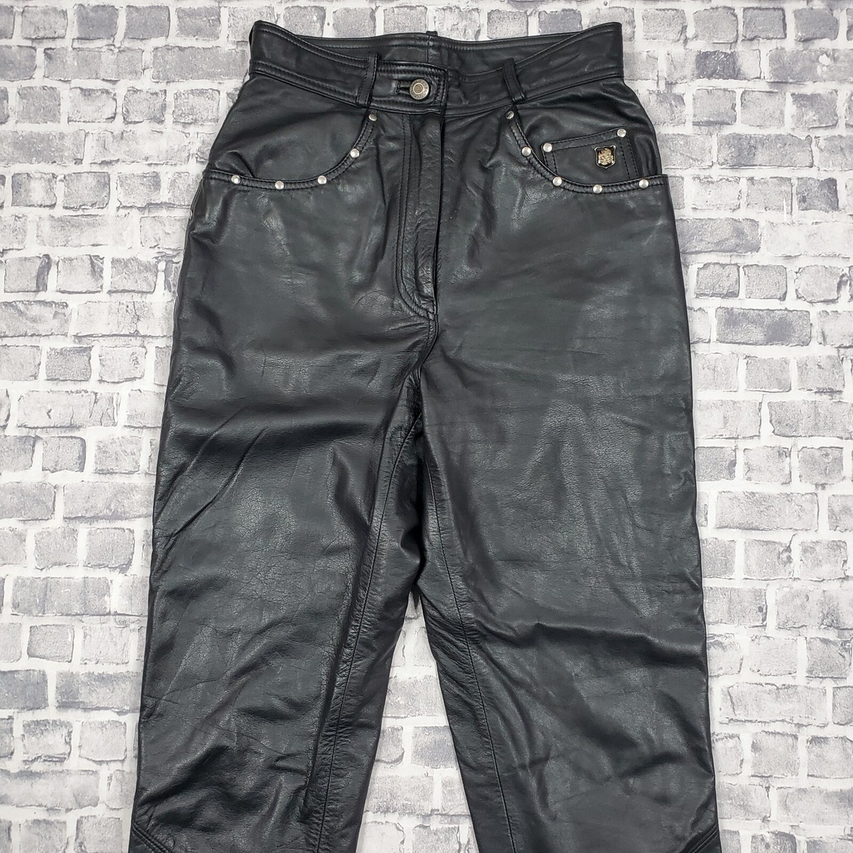 Vtg Harley Davidson Motorcycle Leather Pants Womens 36/6