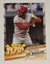 JOE MORGAN 2020 Topps - Decades Best #DB-45 Reds Insert HOF All-Star Gold Glove