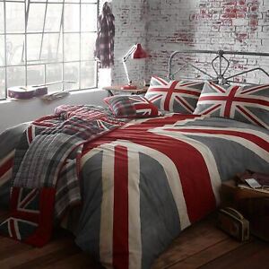 Union Jack Vintage British Flag Soft 100 Cotton Quilt Duvet Cover