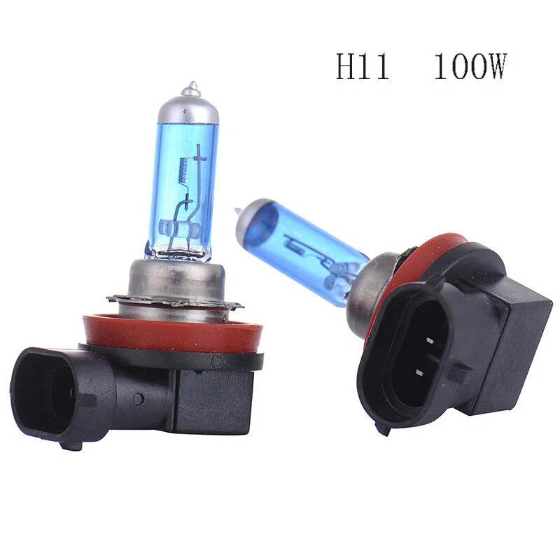 2Pcs H11 12V 100W Xenon White 6000k Halogen Blue Car Head Light Lamp Globes Bulb - Image 2 of 4