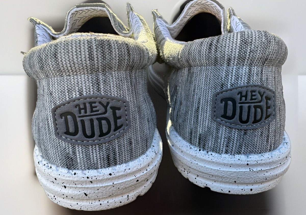 HEY DUDE WALLY STRETCH FLEECE STONE WHITE Lightweight Slip 