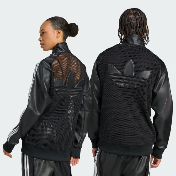 adidas x Jeremy Scott Faux Leather Mesh Track Top JY2016