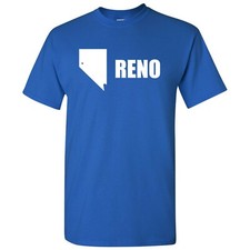 Reno US City Flag Basic Cotton T-Shirt - Royal
