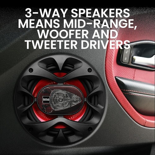 Chaos Series 6.5 Inch Car Door Speakers - 300 Watts Pair, 3 Way, Full Range, ... - Picture 3 of 7