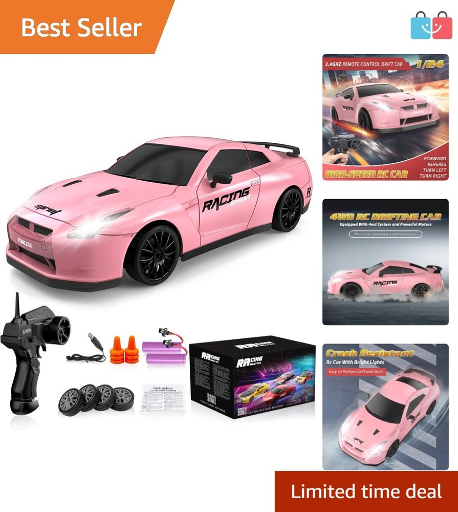 4WD Remote Control Racing Car 1:24 Scale – 2 Rechargeable Batteries Included