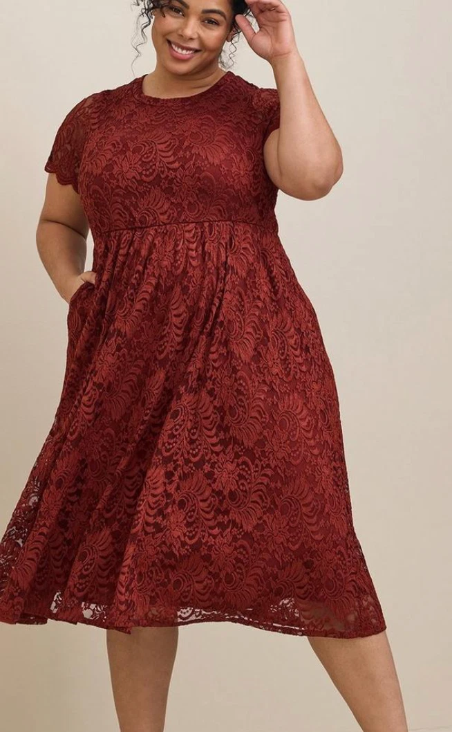Torrid burgundy shop lace dress