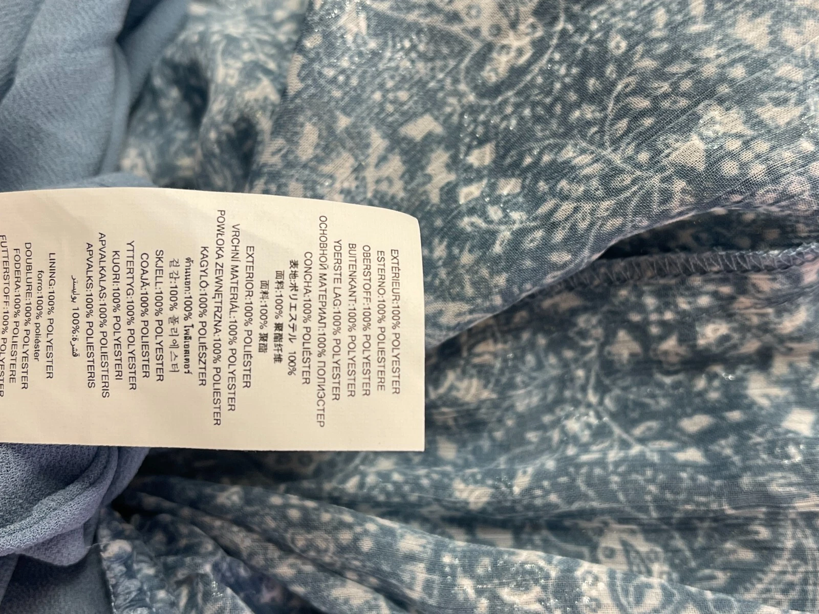 Abito donna Michael Michael Kors grigio con volant paisley chambray nuovo con etichette taglia XXL V12