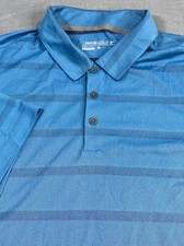 Nike Golf Dri Fit Shirt Performance Polo Striped Fade Blue Men Size XL
