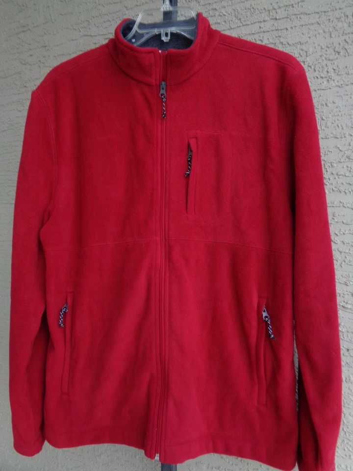 NWT Mens Saddlebred XL Fleece Zip Front Jacket Red Wine $48. msrp - Image 2 of 2