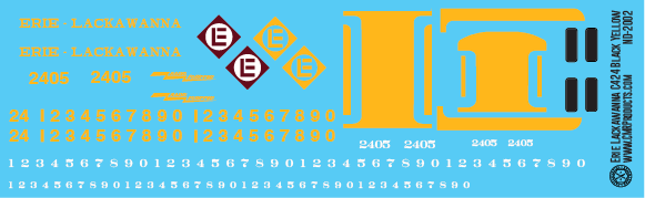 N Scale - Erie Lackawanna C424 Black locomotive Decal Set